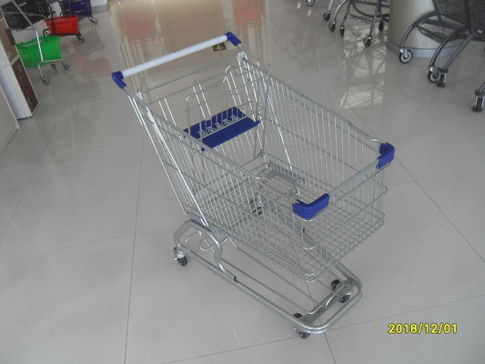 Cina Seng Disepuh 80L Supermarket Shopping Trolley Dengan Bottom Tray Dan Bagian Plastik pabrik