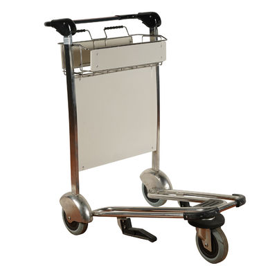 Aluminium Alloy Fungsional Lipat Kereta Bagasi Kereta Trolley Bandara 3 Roda Dengan Rem