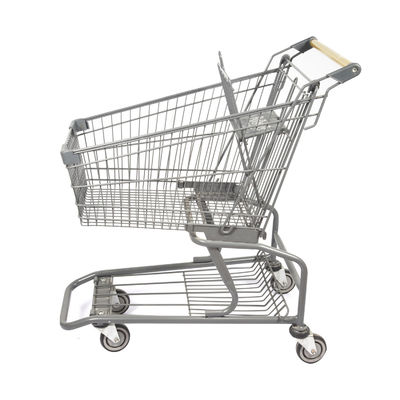 American Style Grey Classic Light Supermarket Keranjang Belanja Logam Grosir Dapat Disesuaikan