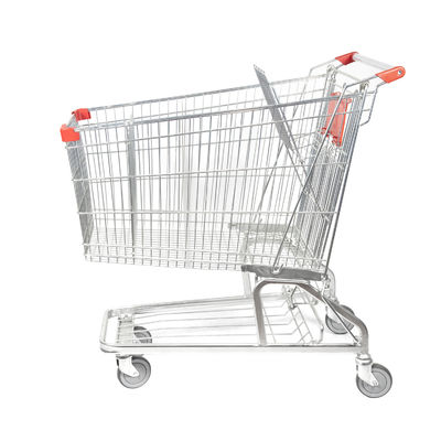 Q195 Steel German Supermarket Shopping Cart Metal Mesh Basket Galvanized