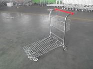Cargo Warehouse Trolley 4 Swivel flat casters with Platfrom and foldable baskets