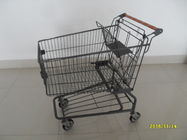 Cina Metal Supermarket Shopping Carts With Handle Logo Printing And 4 Swivel Casters perusahaan