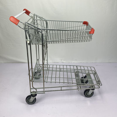 Beli Baja Lipat Gudang Supermarket Q195 Double Layer Trolley online manufacture