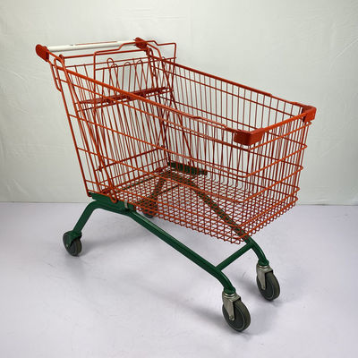 Beli Trolley Belanja Supermarket Logam Disesuaikan 210L Tipe Eropa Warna Merah Dan Hijau online manufacture
