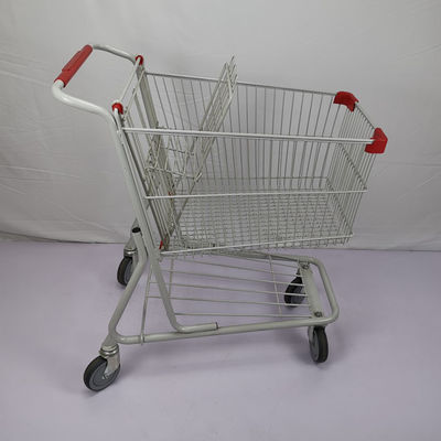 Beli White Powder Coating 100L Boutique Supermarket Shopping Trolley Dengan Tente TPR Wheels online manufacture