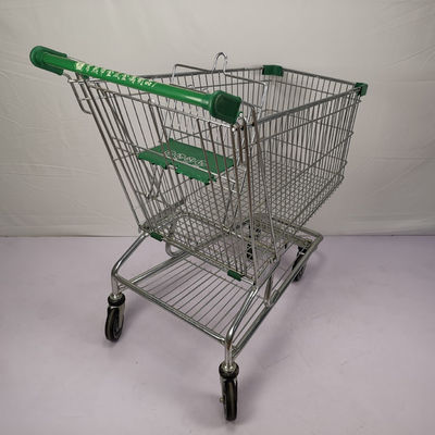 Beli Kapasitas Besar 210L Chain Grocery Wire Shopping Trolley American Style Zinc Powder Coating online manufacture