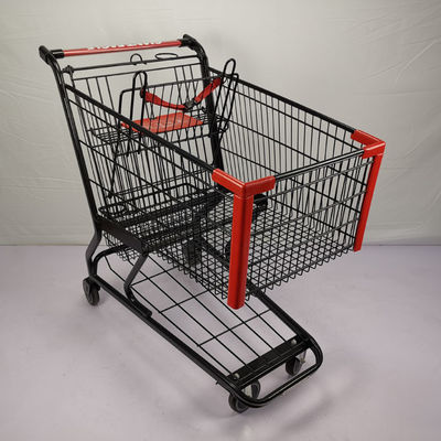 Beli Trolley Belanja Logam Baja Elektroforetik Disesuaikan Troli Belanja Lapisan Serbuk Hitam online manufacture