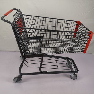 Beli American Style 125L Warehouse Grocery Shopping Trolley Dengan Collision Angle Tente TPR Wheels online manufacture