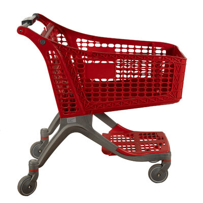 Beli Red All Plastic Shopping Trolley Supermarket Toko Kelontong Ringan Keranjang Belanja 220L online manufacture