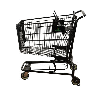 Beli Kapasitas Ultra Besar Semua Trolley Belanja Black Metal 110kgs Memuat Dengan Logo Iklan online manufacture