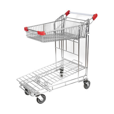 Beli Seng Lapisan Ganda Tugas Berat Gudang Trolley Supermarket Tally Trolley online manufacture