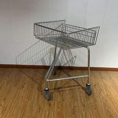 Beli Shallow Shopping Trolley For Disabled  With Escalator Wheels Push Along Steel Shopping Cart online manufacture