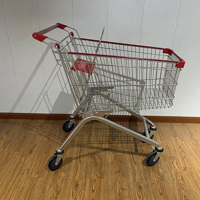 Beli 125L European Style Metal Supermarket Shopping Carts Trolley with Custom Logo Printing pembuatan online