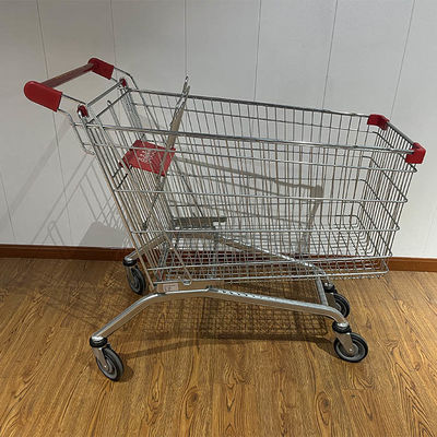 Beli 210L Variety Store Powder Coating SGS Certificate European Market Grocery Shopping Trolley  with PU Wheels pembuatan online