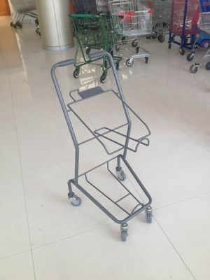 Cina Colorful Steel Shopping Basket Trolley With PVC / PU / TPR Wheel pabrik