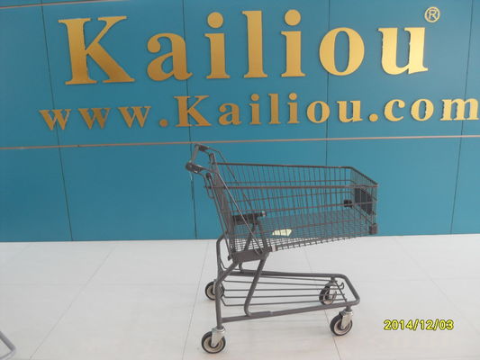 Cina Custom Metal Shopping Carts for groceries with front advertisement pabrik