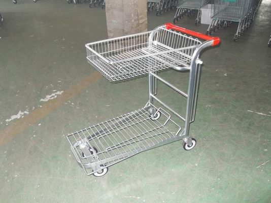 Cina Warehouse cargo plat form trolley with top folding basket and 4 swivel flat casters pabrik
