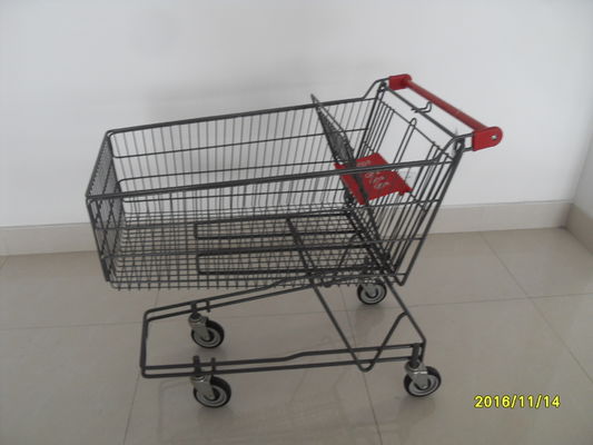 Cina 135L Metal Wire UK Shopping Cart With 4x5inch swivel flat TPE black casters pabrik