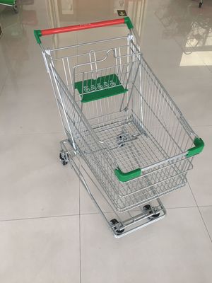 Profesional 125 Liter Wire Grocery Cart Dengan Wire Mesh Base Grid, ROHS