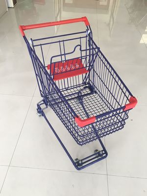 Cina KLO - Y-75L Wire Shopping Cart Dengan Mudah Mendorong Menangani Dan Bagian Plastik Merah pabrik