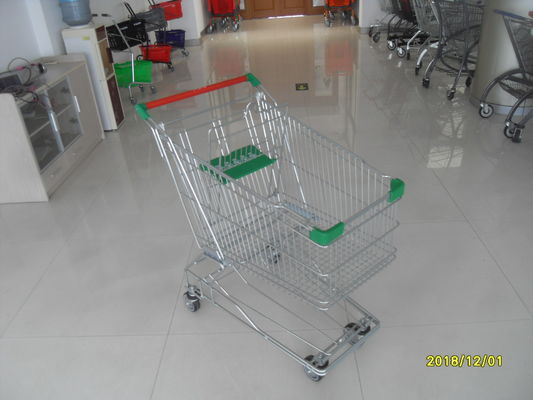 Cina 125 L Wire Shopping Trolley, Compact Grocery Cart 902x557x985mm Ukuran pabrik