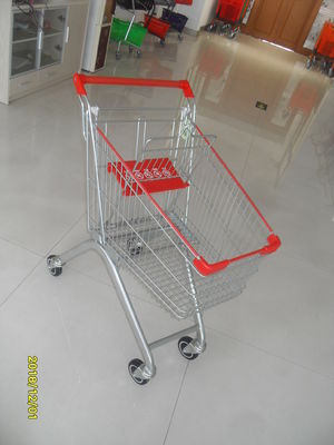 Cina Q195 Supermarket Push Cart 60L Kapasitas Troli Belanja Kecil 750x461x935mm pabrik