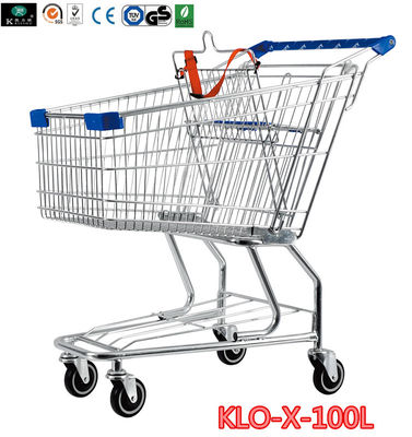 Portable Metal Rolling Grocery Supermarket Shopping Trolley Carts Seng Disepuh
