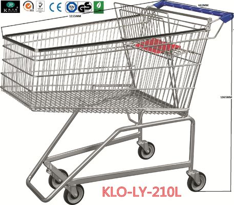 Cina Flat Basket Wire Mesh Metal Shopping Carts With PVC , PU , TPR Wheels pabrik