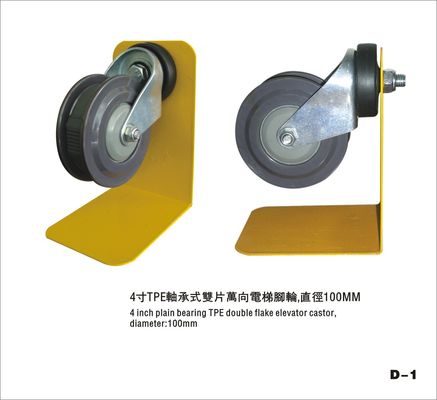 Cina TPE Double Flakes Swivel Elevator Trolley Plain Bearing Castor Wheels , Diameter 100mm pabrik