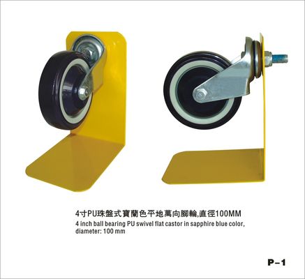 Cina Heavy Duty PU Swivel Flat Small Castor Wheels For Supermarket Trolley 100mm pabrik