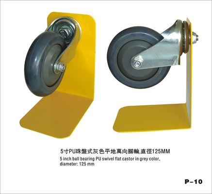 Cina 4 Inch Black PU Wheels , Shopping Trolley Castor Wheels With Ball Bearing pabrik