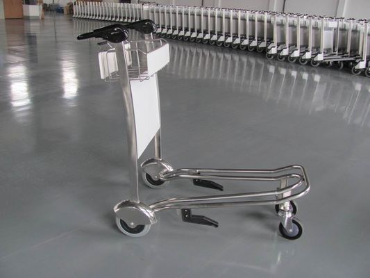 Cina Mini Three Wheels Metal Supermarket / Airport Luggage Trolley With Brake 300KGS pabrik