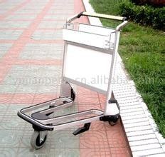 Cina Lightweight Stainless Steel Airport Luggage Trolley Zinc Plating With Transparent Powder Coating pabrik