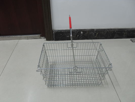 Cina Wire Metal Shopping Basket With Single Handle For Supermarket And Store 28L pabrik